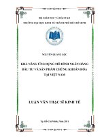 Khả năng ứng dụng mô hình ngân hàng đầu tư và sản phẩm chứng khoán hóa tại Việt Nam
