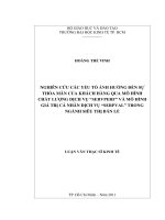 Nghiên cứu các yếu tố ảnh hưởng đến sự thỏa mãn của khách hàng qua mô hình chất lượng dịch vụ Servperfvà mô hình giá trị cá nhân dịch vụ Servperf trong ngành siêu thị bán lẻ