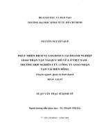 PHÁT TRIỂN DỊCH VỤ LOGISTICS TẠI DOANH NGHIỆP GIAO NHẬN VẬN TẢI QUY MÔ VỪA Ở VIỆT NAM TRƯỜNG HỢP NGHIÊN CỨU  CÔNG TY GIAO NHẬN VẬN TẢI BIỂN ĐÔNG