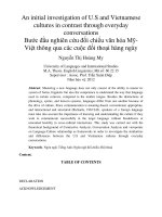 An initial investigation of U.S and Vietnamese cultures in contrast through everyday conversations