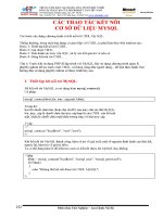 Thao tác kết nối Cơ sở dữ liệu MYSQL