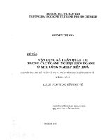 VẬN DỤNG KẾ TOÁN QUẢN TRỊ TRONG CÁC DOANH NGHIỆP LIÊN DOANH Ở KHU CÔNG NGHIỆP BIÊN HÒA