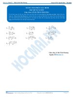 Tích phân xác định - Bài tập tự luyện Toán 12 - P1