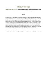 VĂN HAY TIỂU HỌC Đoạn văn hay lớp 3 - Đề bài Kể về một ngày hội mà em biết .