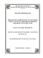 Định hướng chính sách tỷ giá nhằm nâng cao sức cạnh tranh thương mại quốc tế ở Việt Nam