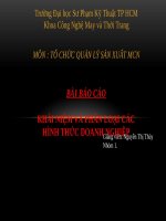 BÀI TẬP MÔN TỔ CHỨC QUẢN LÝ SẢN XUẤT MAY CÔNG NGHIỆP - KHÁI NIỆM VÀ PHÂN LOẠI CÁC HÌNH THỨC DOANH NGHIỆP