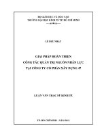 Giải pháp hoàn thiện công tác quản trị nguồn nhân lực tại công ty cổ phần xây dựng 47