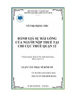 Đánh giá sự hài lòng của người nộp thuế tại chi cục thuế quận 12