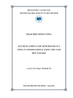 Xây dựng chiến lược kinh doanh của Công ty International Paint Việt Nam đến năm 2025