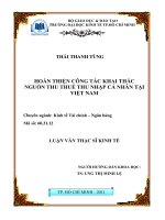 Hoàn thiện công tác khai thác nguồn thu thuế thu nhập cá nhân tại Việt Nam