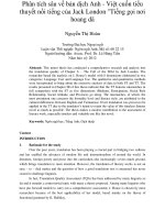 An in-depth analysis of the English - Vietnamese translation version of Jack London's famous novel The Call of the Wild