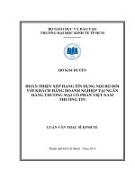 HOÀN THIỆN XẾP HẠNG TÍN DỤNG NỘI BỘ ĐỐI VỚI KHÁCH HÀNG DOANH NGHIỆP TẠI NGÂN HÀNG TMCP VIỆT NAM THƯƠNG TÍN