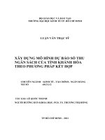 Xây dựng mô hình dự báo số thu ngân sách của tỉnh Khánh hòa theo phương pháp kết hợp