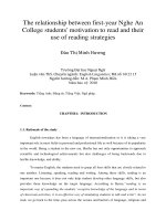 The relationship between first-year Nghe An College students' motivation to read and their use of reading strategies