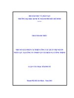 Một số giải pháp cải thiện công tác quản trị nguồn nhân lực tại Công ty trách nhiệm hữu hạn vận tài dịch vụ Cường Thịnh  Luận văn thạc sĩ