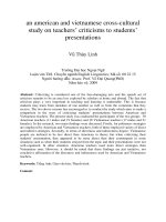 An american and vietnamese cross-cultural study on teachers’ criticisms to students’ presentations