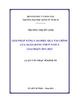 Giải pháp nâng cao hiệu quả tài chính của Ngân hàng thương mại cổ phần Nam Á giai đoạn 2011-2015