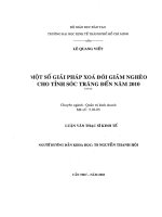MỘT SỐ GIẢI PHÁP XÓA ĐÓI GIẢM NGHÈO CHO TỈNH SÓC TRĂNG ĐẾN NĂM 2010