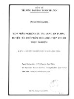 Góp phần nghiên cứu tác dụng hạ đường huyết của chế phẩm mocabra trên chuột thực nghiệm