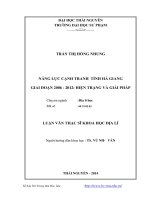 Năng lực cạnh tranh tỉnh hà giang giai đoạn 2006 2012 hiện trạng và giải pháp