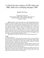 A critical discourse analysis of CNN online and BBC online news on Beijing Olympics 2008