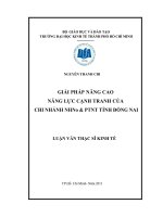 Giải pháp nâng cao năng lực cạnh tranh của chi nhánh Ngân hàng Nông nghiệp và phát triển nông thôn tỉnh Đồng Nai