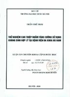 Thử nghiệm nhằm tăng cuờng sử dụng kháng sinh hợp lý tại bệnh viện đa khoa hà nam