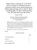English idioms containing the word Heart and its synonyms in Vietnamese idioms a contrastive analysis from cultural perspectives