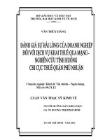 Đánh giá sự hài lòng của doanh nghiệp đối với dịch vụ khai thuế qua mạng - Nghiên cứu tình huống Chi cục thuế Quận Phú Nhuận