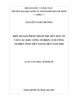 Một số giải pháp nhằm thu hút đầu tư vào các khu công nghiệp, cụm công nghiệp tỉnh Tiền Giang