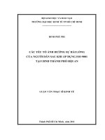 Các yếu tố ảnh hưởng đến sự hài lòng của ngươi dân sau khi áp dụng ISO 9001 tại UBND thành phố Hội An