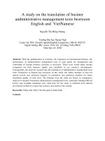 A study on the translatino of businer andministrative management texts bestween English and VietNamese