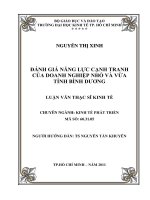 Đánh giá năng lực cạnh tranh của doanh nghiệp nhỏ và vừa tỉnh Bình Dương