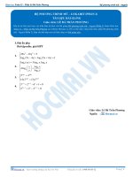 Hệ phương trình Mũ, Logarit - Tài liệu Toán 12 - P2