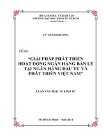 Giải pháp phát triển hoạt động ngân hàng bán lẻ tại Ngân hàng Đầu tư và Phát triển Việt Nam