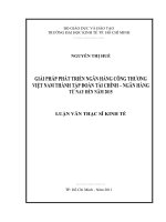Giải pháp phát triển Ngân hàng Công thương Việt Nam thành tập đoàn tài chính - ngân hàng từ nay đến năm 2015
