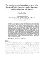 The use of conceptual metaphors in advertising slogans of Nokia, Samsung, Apple, Blackberry and Sony Ericsson cell phones