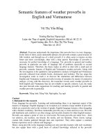 Semantic features of weather proverbs in English and Vietnamese