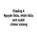 bài giảng vật liệu silicat chương 4  nguyên liệu, nhiên liệu sản xuất clinker xi măng