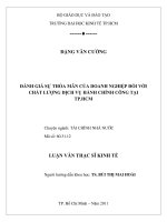 Đánh giá sự thỏa mãn của doanh nghiệp đối với chất lượng dịch vụ hành chính công tại TP Hồ Chí Minh