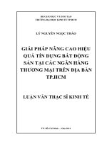 Giải pháp nâng cao hiệu quả tín dụng bất động sản tại các ngân hàng thương mại trên địa bàn thành phố Hồ Chí Minh