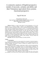 A contrastive analysis of English perspective modals of necessity, certainty and ability and their Vietnamese equivalents from systemic functional perspective