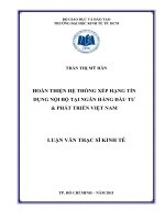 Hoàn thiện hệ thống xếp hạng tín dụng nội bộ tại Ngân hàng Đầu tư và Phát triển Việt Nam