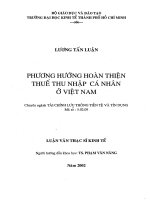 PHƯƠNG HƯỚNG HOÀN THIỆN THUẾ THU NHẬP CÁ NHÂN Ở VIỆT NAM