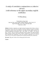 A study of correlative conjunctions as cohesive devices (with reference to the upper-secondary english textbooks)