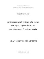 Hoàn thiện hệ thống xếp hạn tín dụng tại Ngân hàng thương mại cổ phần Á Châu