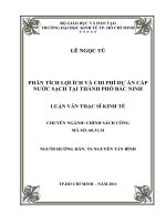 Phân tích lợi ích và chi phí dự án cấp nước sạch tại thành phố Bắc Ninh