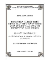 HOÀN THIỆN VÀ PHÁT TRIỂN THANH TOÁN TRỰC TUYẾN TRONG QUẢN LÝ KHAI THÁC CẢNG TẠI CÔNG TY TÂN CẢNG SÀI GÒN.PDF