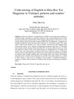 Code-mixing of English in Hoa Hoc Tro Magazine in Vietnam patterns and readers’ attitudes
