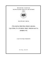 Ứng dụng phương pháp 6 Sigma tại Công ty cổ phần thực phẩm Sao Ta (Fimex Việt Nam)